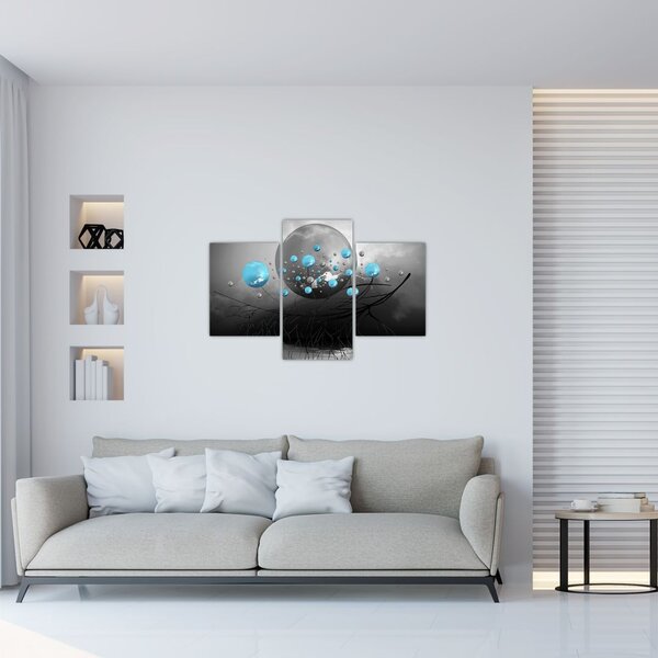 Tabloul - bile abstracte albastru deschis (90x60 cm)