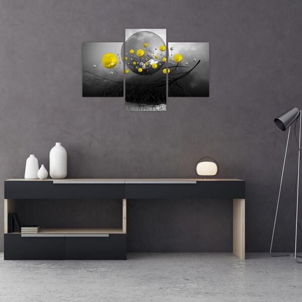 Tabloul - bile abstracte galbene (90x60 cm)