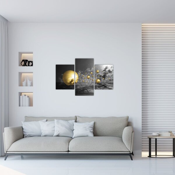 Tabloul bilelor în ocru (90x60 cm)
