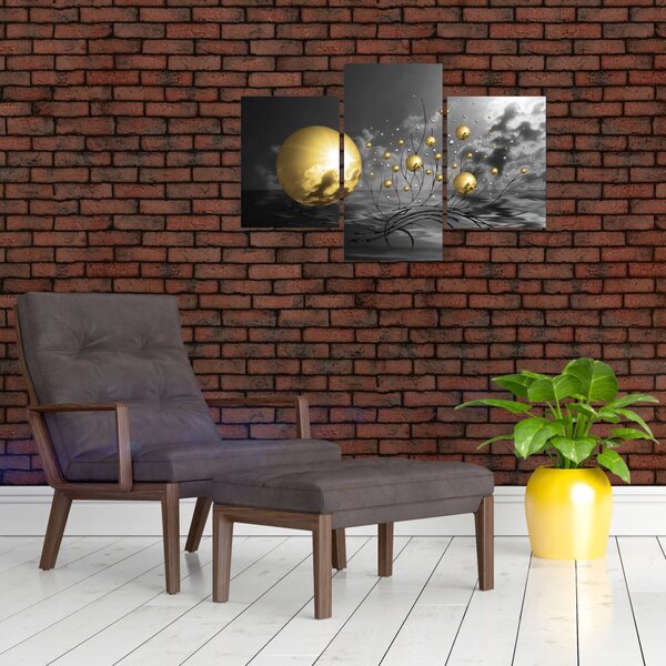 Tabloul bilelor în ocru (90x60 cm)