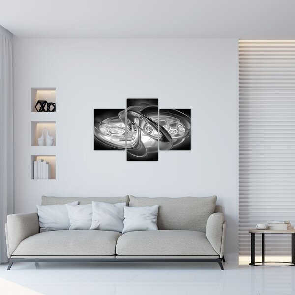 Tablou cu abstracțiune modernă în gri (90x60 cm)