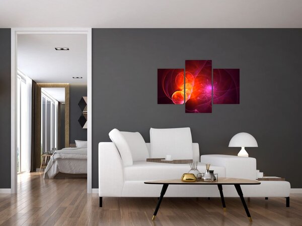 Tabloul modern cu abstracțiune roz (90x60 cm)