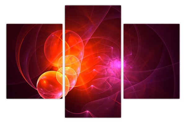Tabloul modern cu abstracțiune roz (90x60 cm)