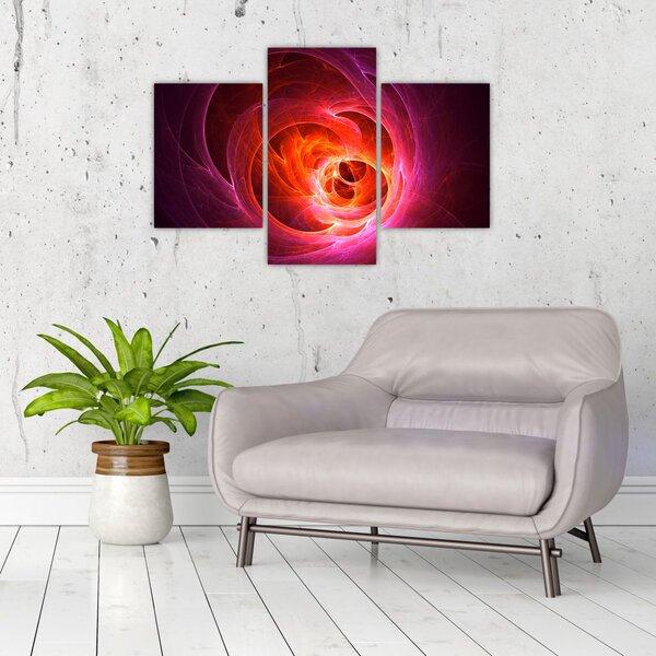 Tabloul modern cu abstracțiune roz (90x60 cm)