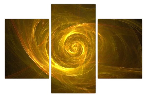 Tabloul cu spirala abstractă în galben (90x60 cm)