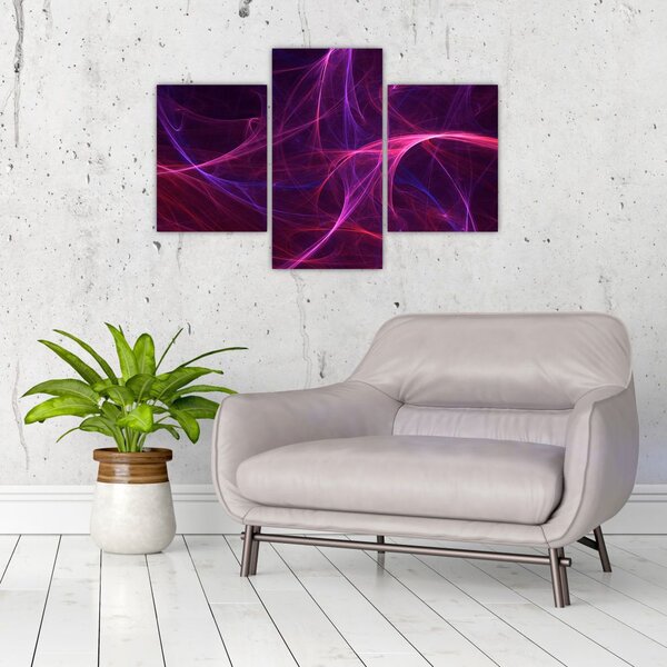 Tabloul abstract cu linii curbe (90x60 cm)