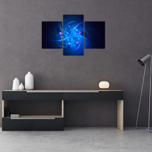 Tabloul modern cu abstracțiune albastră (90x60 cm)