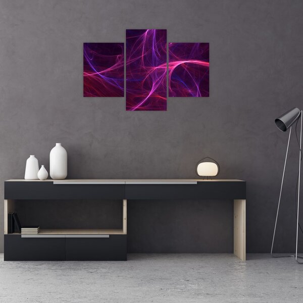 Tabloul abstract cu linii curbe (90x60 cm)