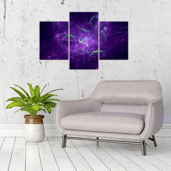 Tablou -abstracție violetă (90x60 cm)