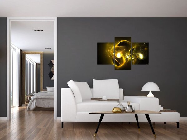 Tabloul abstract cu bile galbene (90x60 cm)