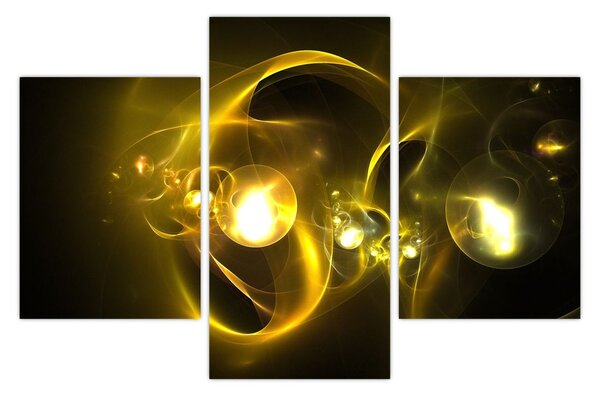 Tabloul abstract cu bile galbene (90x60 cm)