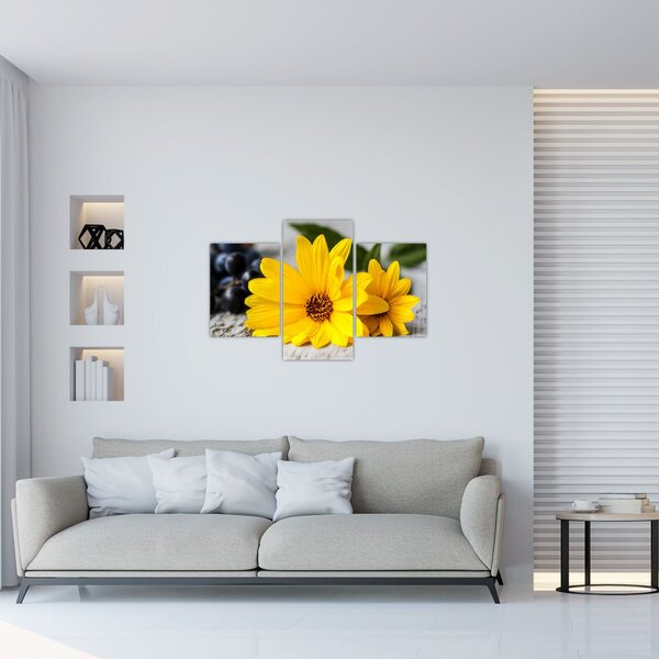 Tablou cu flori galbene (90x60 cm)