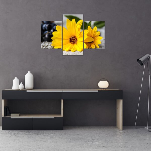 Tablou cu flori galbene (90x60 cm)