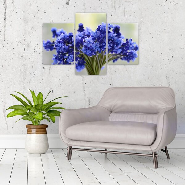 Tablou buchet cu flori albastre (90x60 cm)