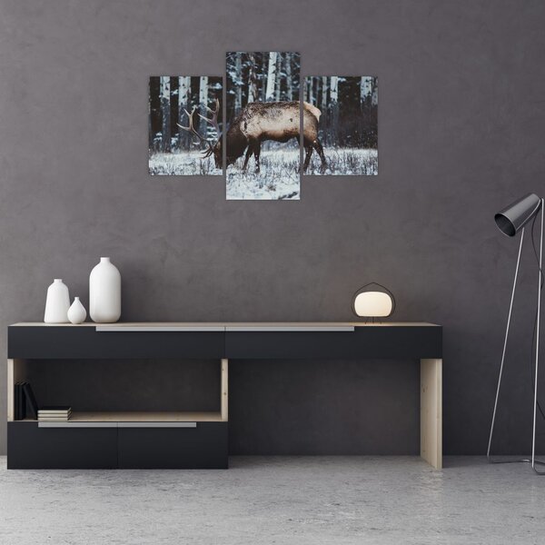 Tablou - cerbul iarna (90x60 cm)