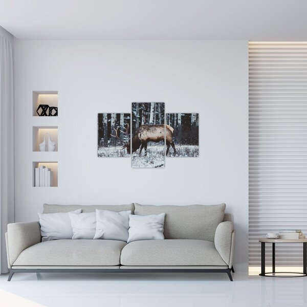 Tablou - cerbul iarna (90x60 cm)