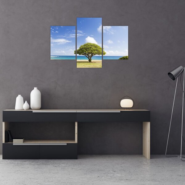 Tablou plaja cu copac (90x60 cm)