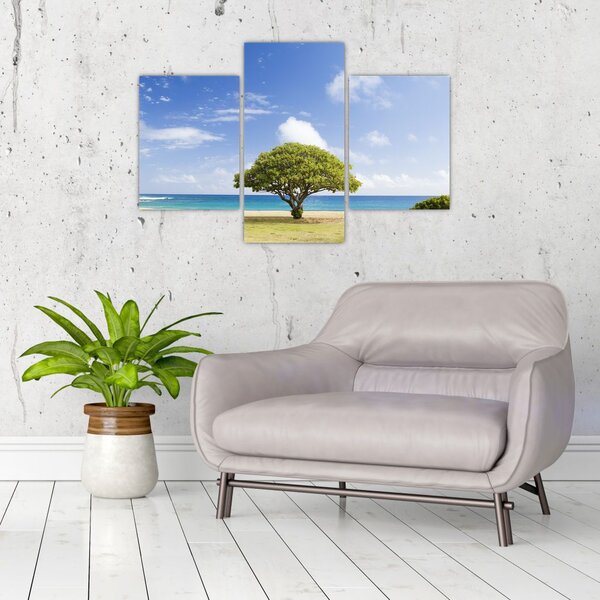 Tablou plaja cu copac (90x60 cm)