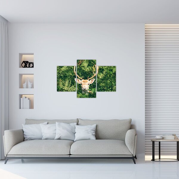 Tablou detaliu cu cap de căprioară (90x60 cm)