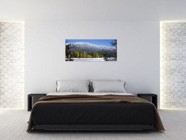 Tablou - munții înzăpeziți iarna (120x50 cm)