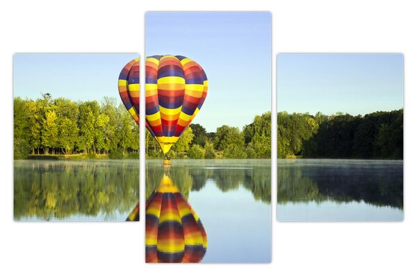 Tablou cu balon cu aer cald pe un lac (90x60 cm)