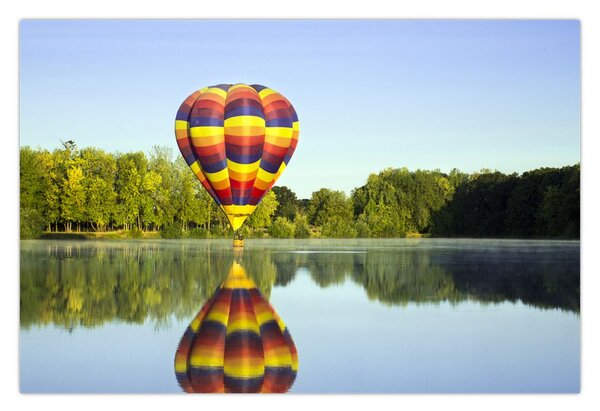 Tablou cu balon cu aer cald pe un lac (90x60 cm)