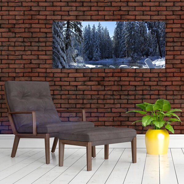 Tablou pădurii înzăpezite (120x50 cm)