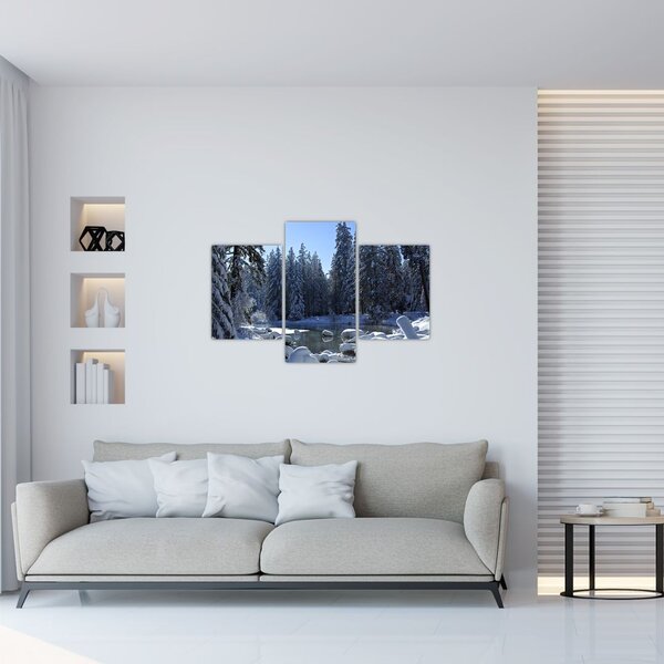 Tablou pădurii înzăpezite (90x60 cm)