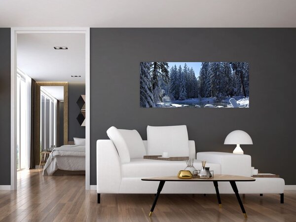 Tablou pădurii înzăpezite (120x50 cm)