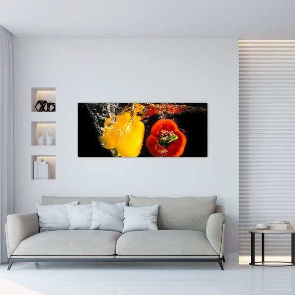 Tablou - ardei în apă (120x50 cm)