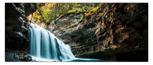 Tablou cu cascada de pădure (120x50 cm)