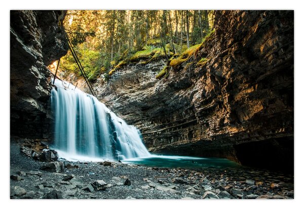 Tablou cu cascada de pădure (90x60 cm)