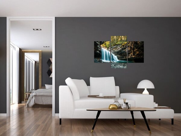 Tablou cu cascada de pădure (90x60 cm)