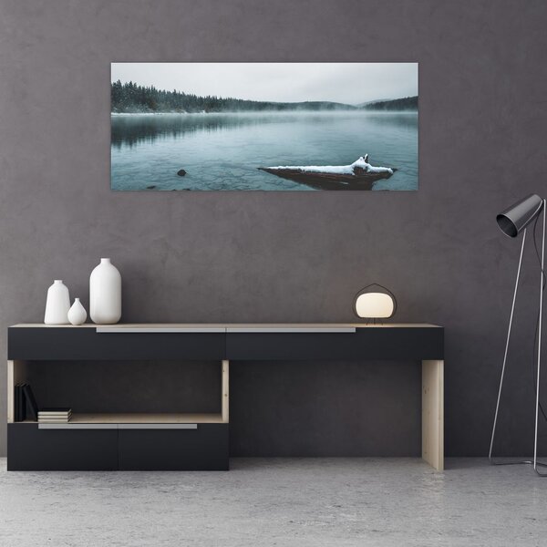 Tablou - lacul nordic înghețat (120x50 cm)