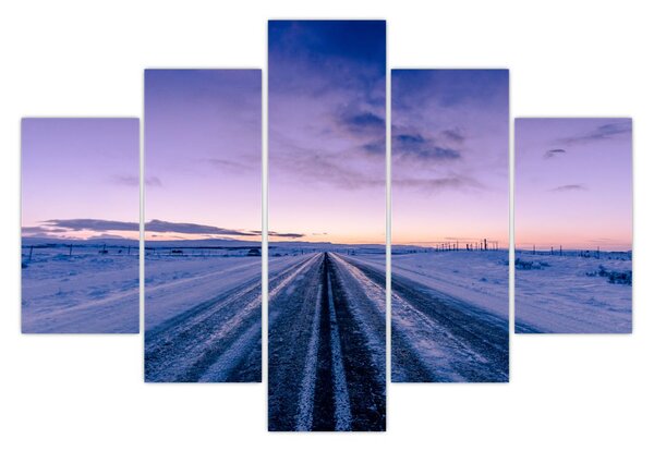 Tablou - autostrada iarna (150x105 cm)