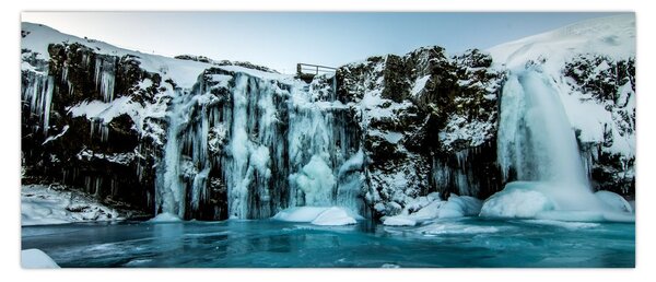 Tablou cu cascade înghețate (120x50 cm)