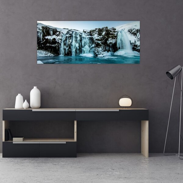 Tablou cu cascade înghețate (120x50 cm)