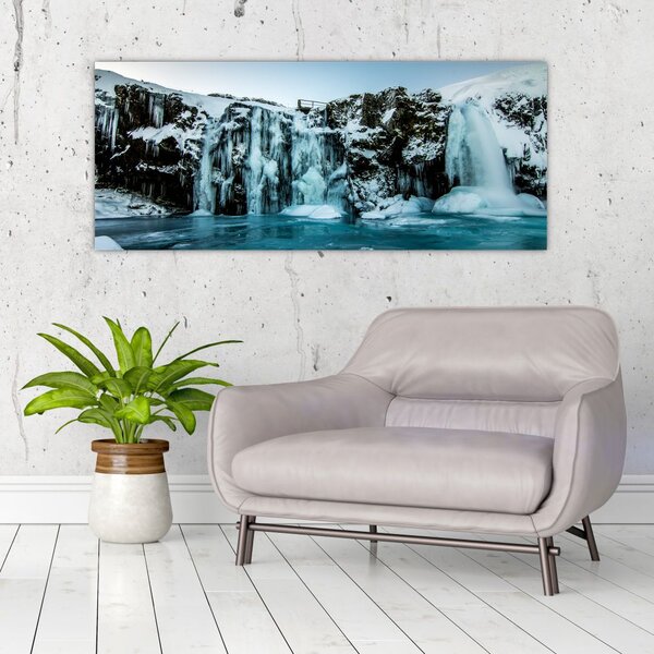 Tablou cu cascade înghețate (120x50 cm)