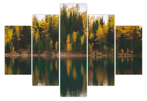Tablou cu lac de pădure (150x105 cm)