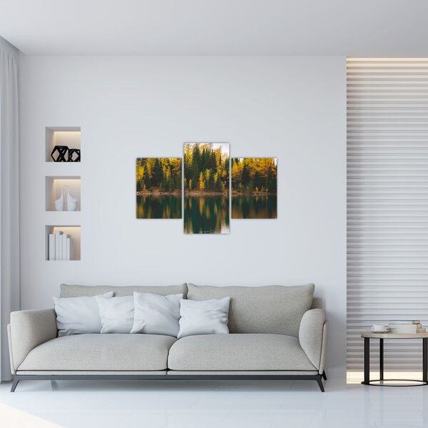 Tablou cu lac de pădure (90x60 cm)