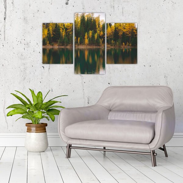 Tablou cu lac de pădure (90x60 cm)