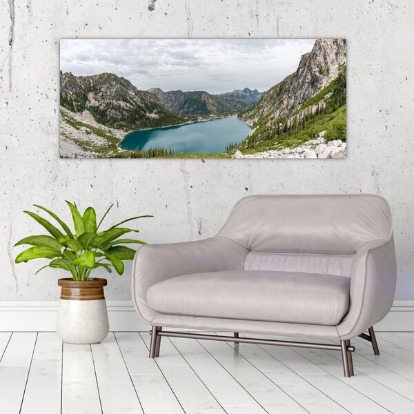 Tablou cu lac în munți (120x50 cm)