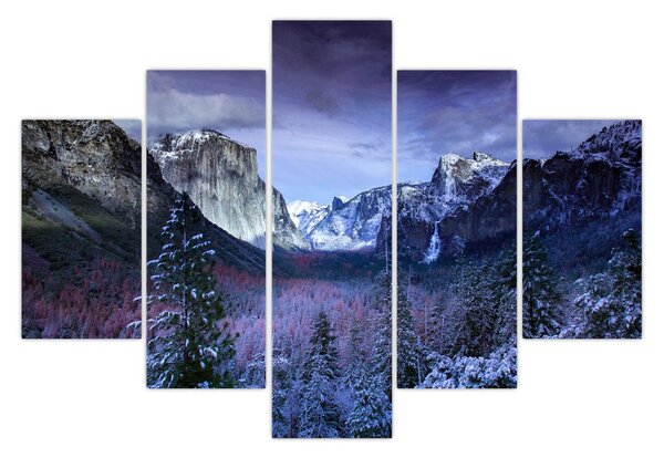 Tablou cu peisaj montan iarna (150x105 cm)