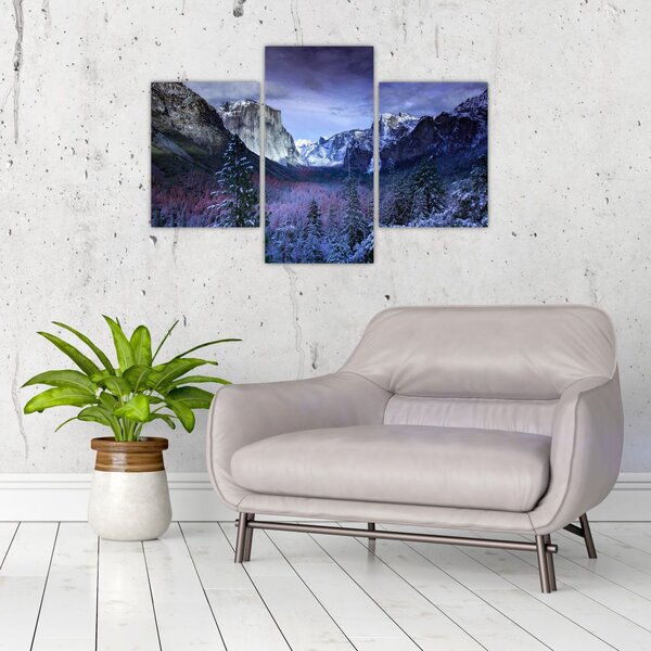 Tablou cu peisaj montan iarna (90x60 cm)