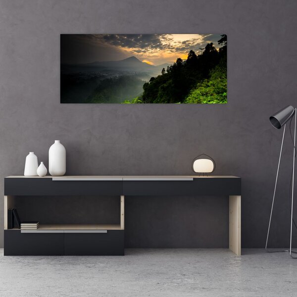 Tablou - peisaj montan verde (120x50 cm)