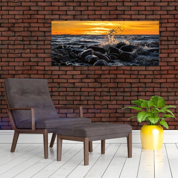 Tablou cu valurile mării (120x50 cm)