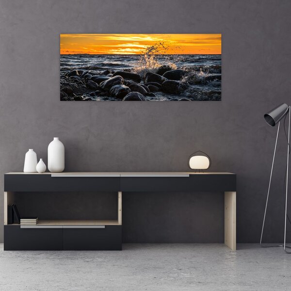 Tablou cu valurile mării (120x50 cm)