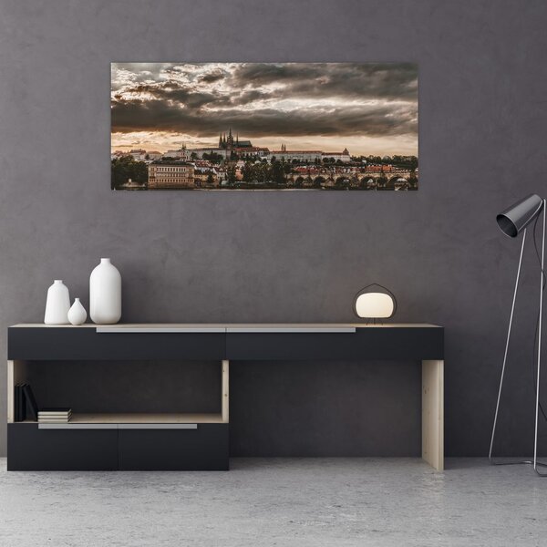 Tablou Castelului Praga în amurg (120x50 cm)