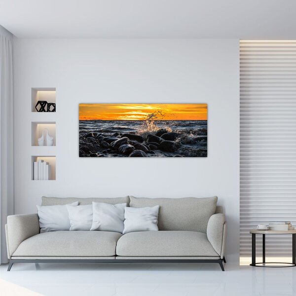 Tablou cu valurile mării (120x50 cm)