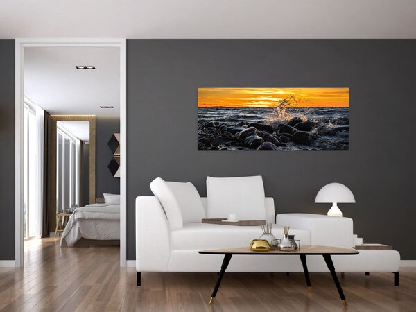 Tablou cu valurile mării (120x50 cm)
